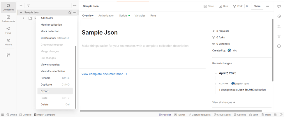 Postman Export
